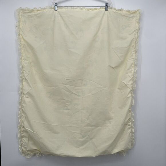 Vintage Gerber Baby Faces Crib Blanket Lace Pink Blue Yellow Rare Quilt 80s - Picture 4 of 5